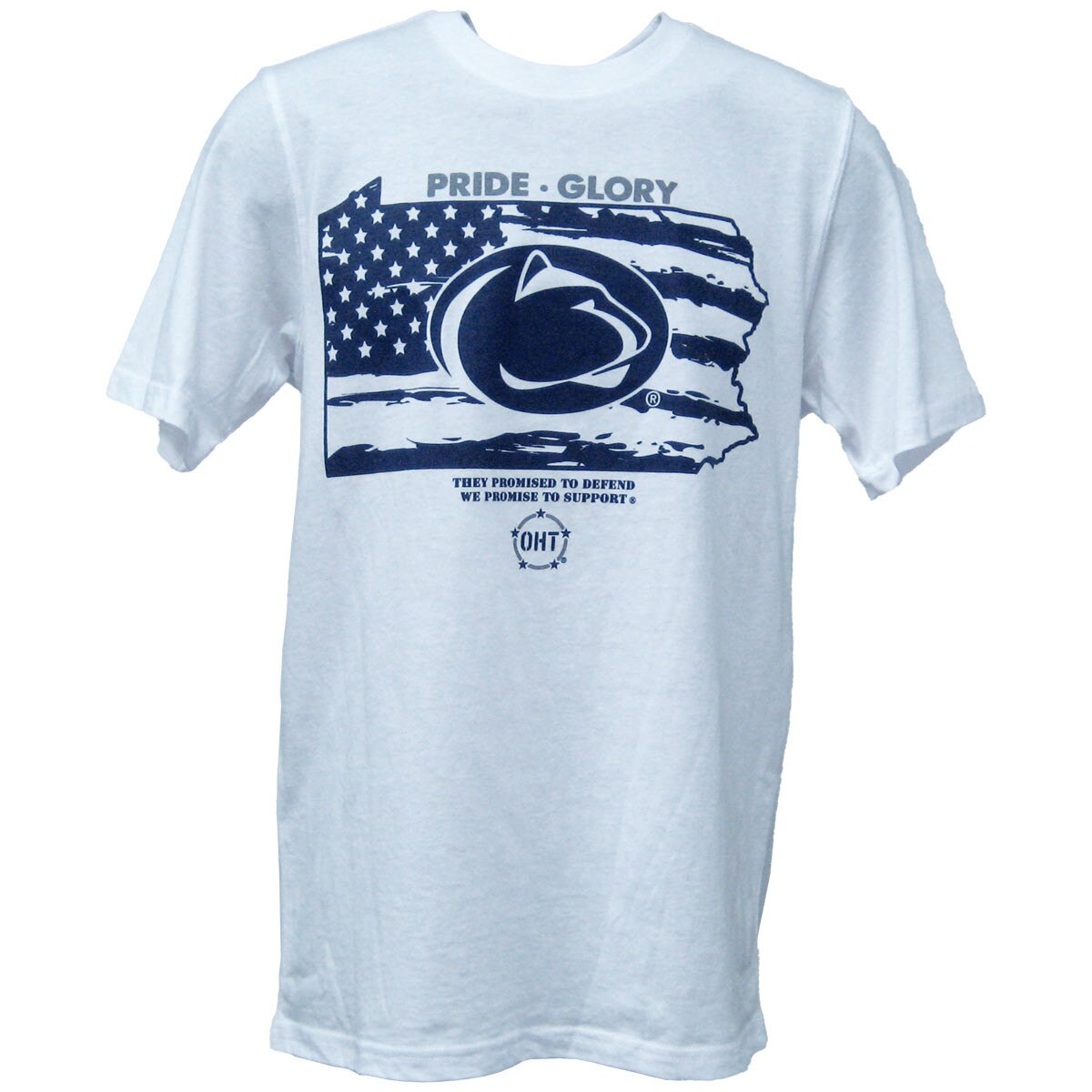 white short sleeve t-shirt OHT Pride Glory Pennsylvania state outline Penn State Athletic Logo